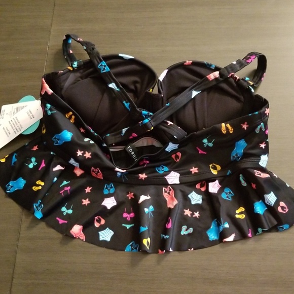 Torrid Large Bikini Top Beach Print NWT - Picture 2 of 3